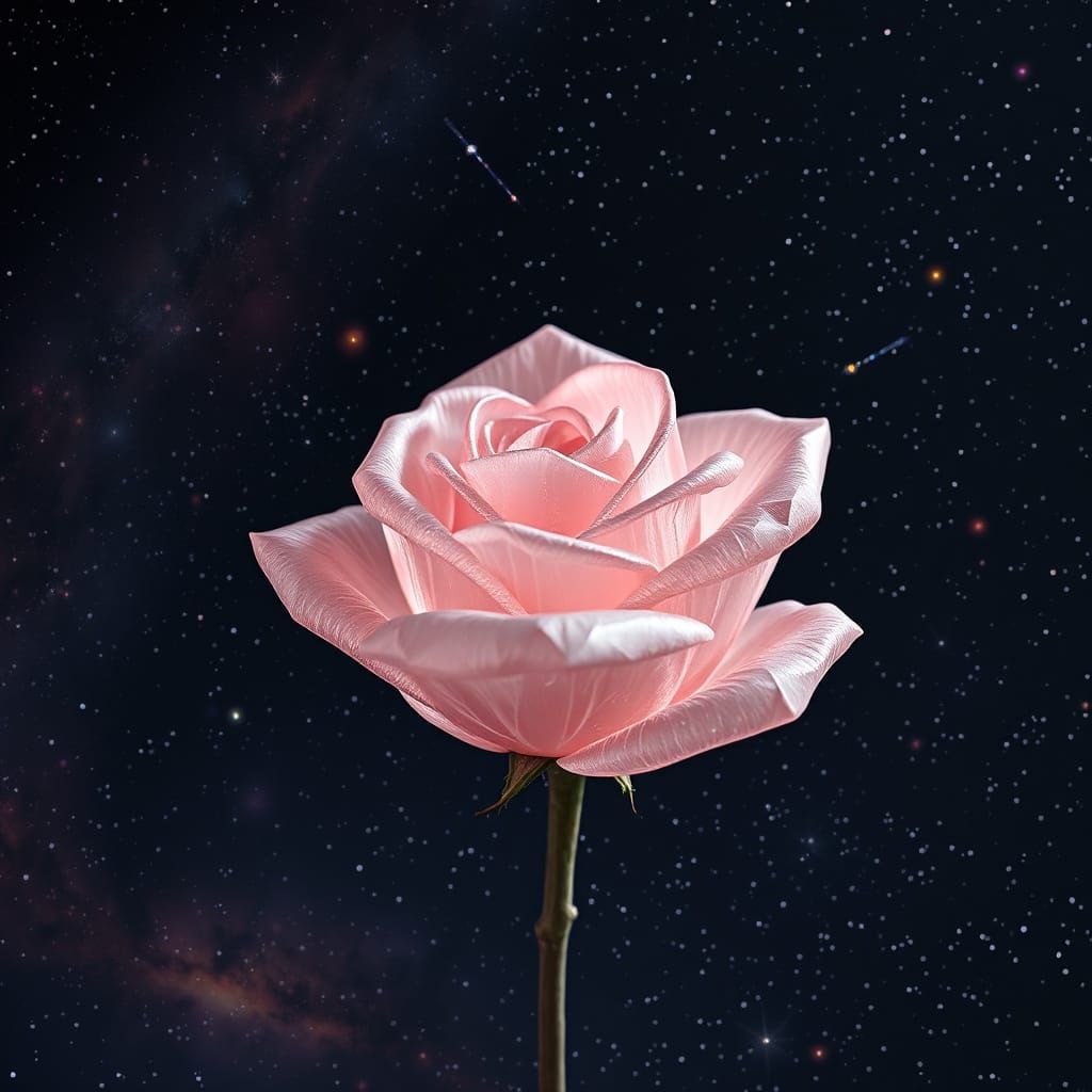 Cosmic Rose Radiates Ethereal Beauty