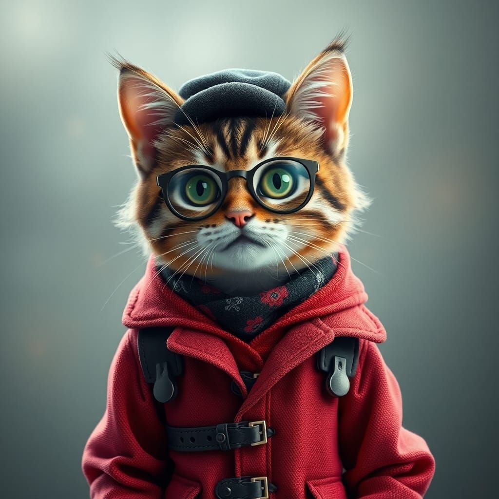Germany as a Cute Cat in Hyperrealistic Digital Art