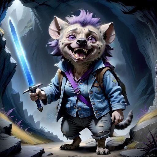 Frightened Hobbit in Misty Mountain Cave: Cel-Shaded Drawing