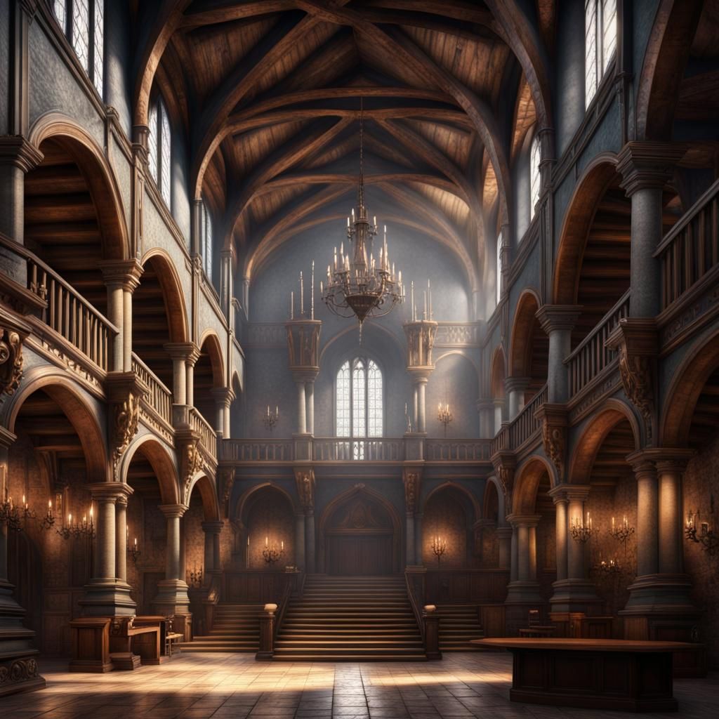 Inside a Medieval Town Hall: Digital Matte Painting