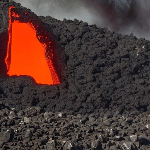 Lava Flows Through Obsidian Castle Wall