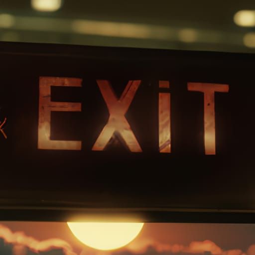 Dramatic Exit Sign in Digital Matte Painting