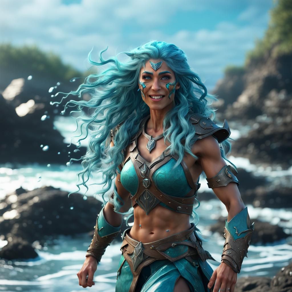 Water Genasi Druid Goddess of the Shore