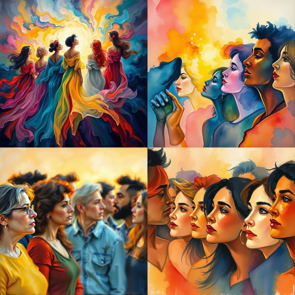 Vibrant Multicultural Gathering in Ethereal Light