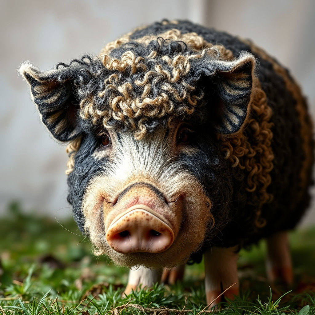 Giant Wooly Pig in Surrealist Pop Style