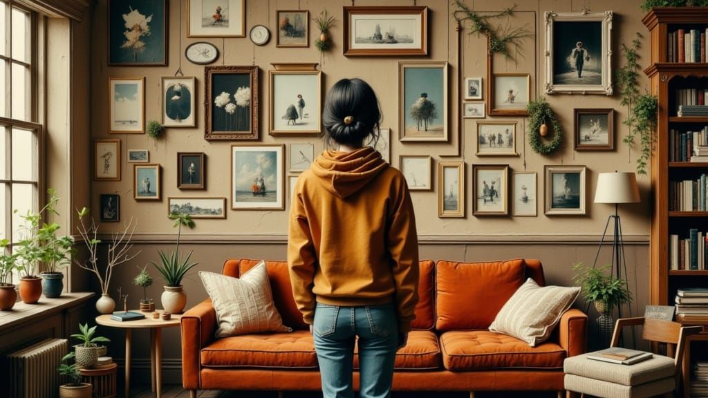 Cozy Living Room: A Family History in Photographs