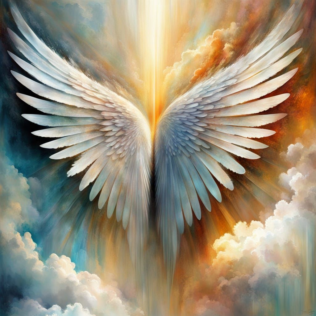 Detailed Wings in Abstract Vintage Style