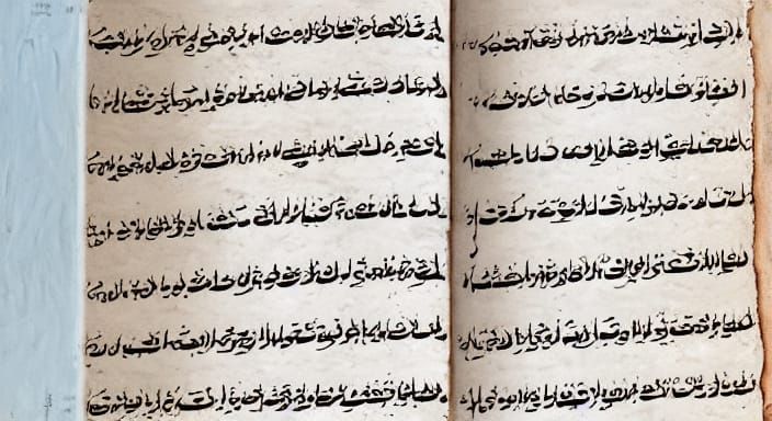 Scholar Studying Ancient Texts: Surreal Oil Painting