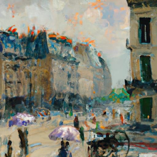 Paris 1890 in Detailed Oil Painting Style