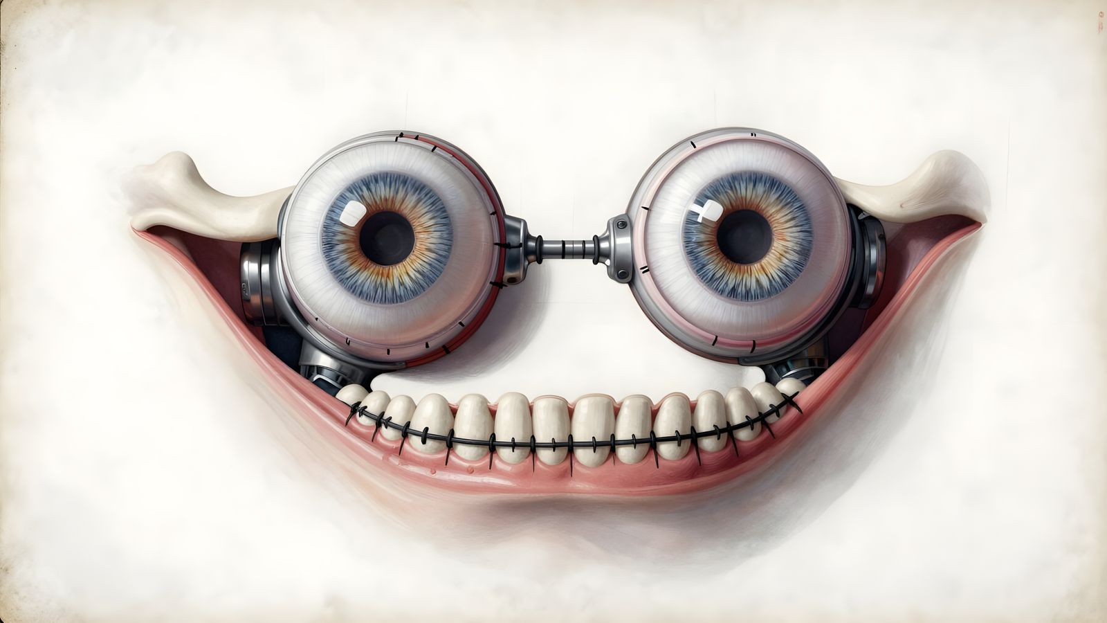 Anatomic Mechanical Mouth and Eyeballs Technical Drawing
