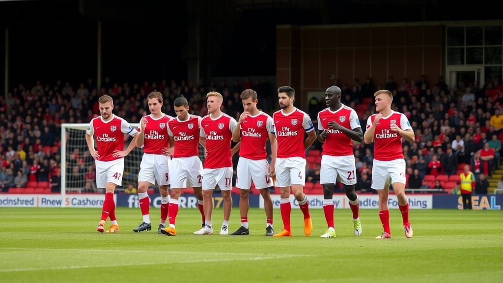 Crewe Alexandra. Football Team (Red Tops, White Shorts)