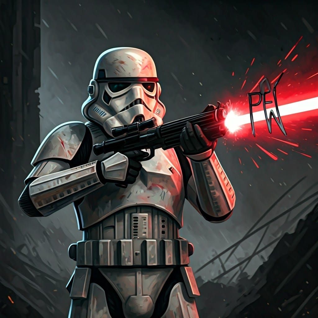 Stormtrooper Graffiti Blaster in Street Art Style