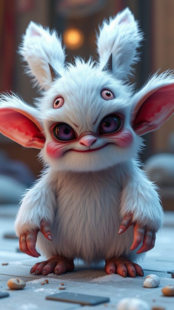 Eerie Elf-Monster Smile in 3D Anime Style