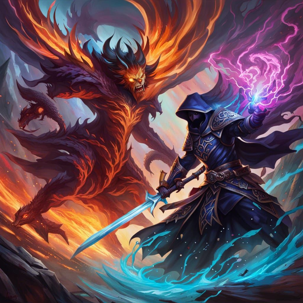 Hyperdetailed Swordsfighter Shadow Reaper Splash Art