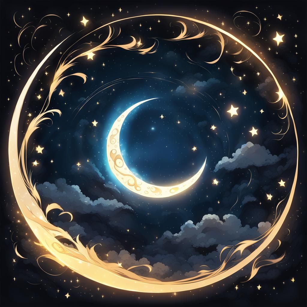 Magical Moon Portal in Anime Style