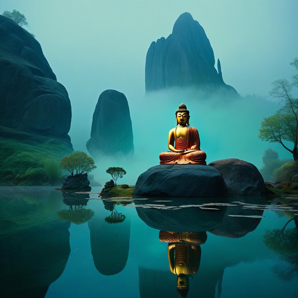 Lord Buddha in Ethereal Serenity
