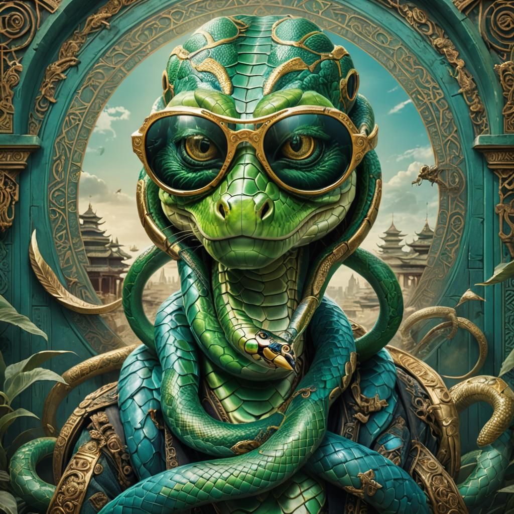 Green Snake in Sunglasses: Post-Apocalyptic Surrealism