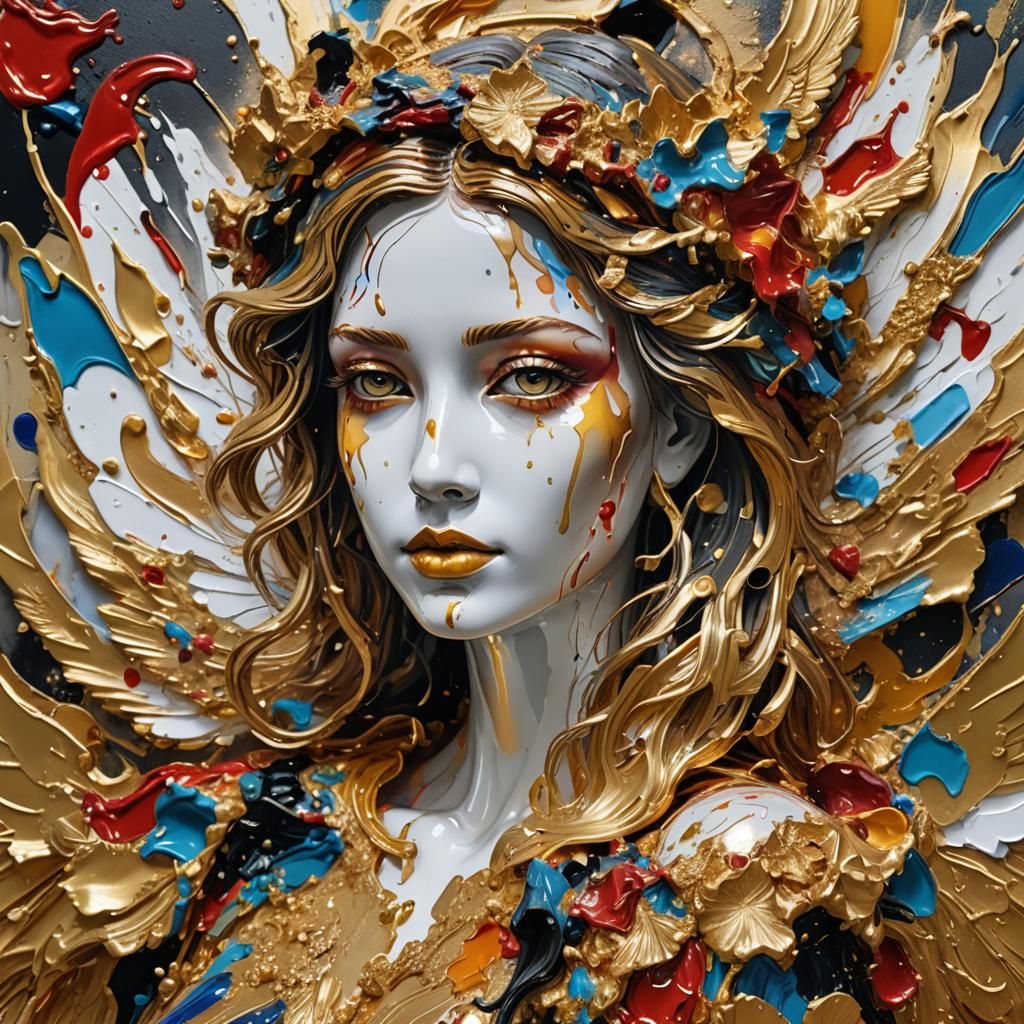 Angel Woman 4
Inpasto Paint colorful abstract painting oil a...