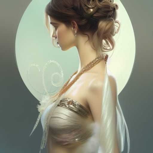 Crystal Tiara Portrait in Hyperdetailed Style