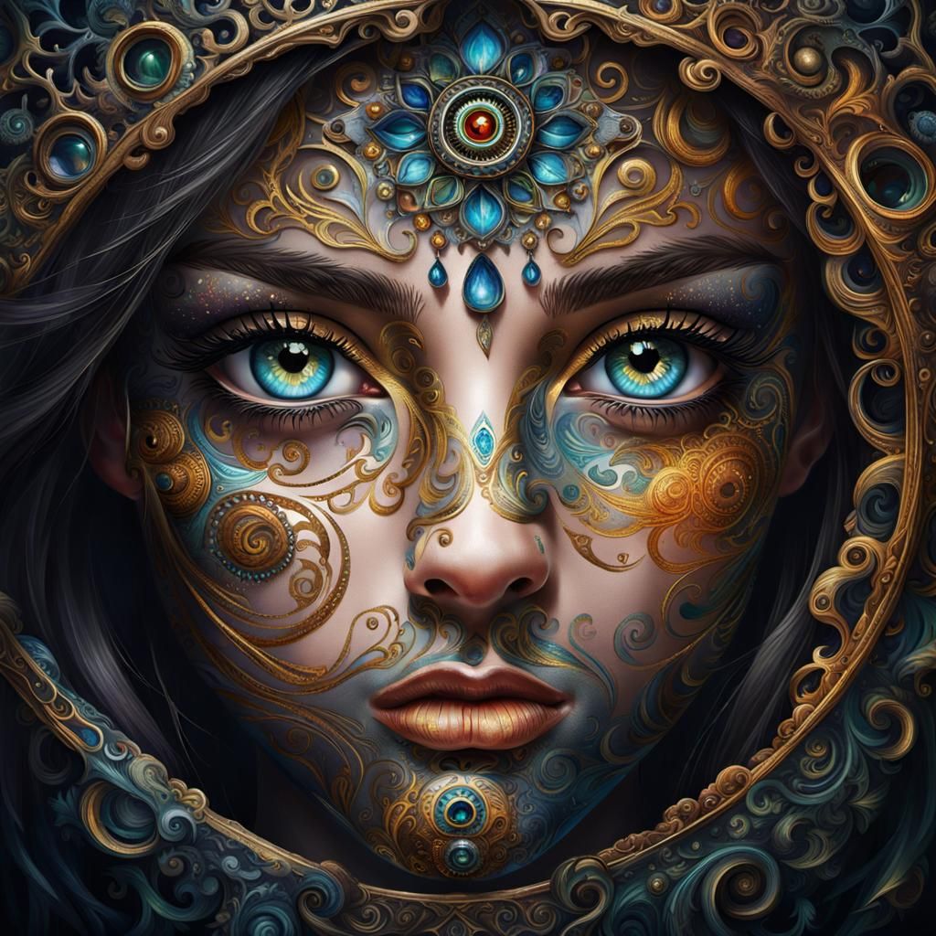 Ravishing Figure with Piercing Eyes and Coy Smirk