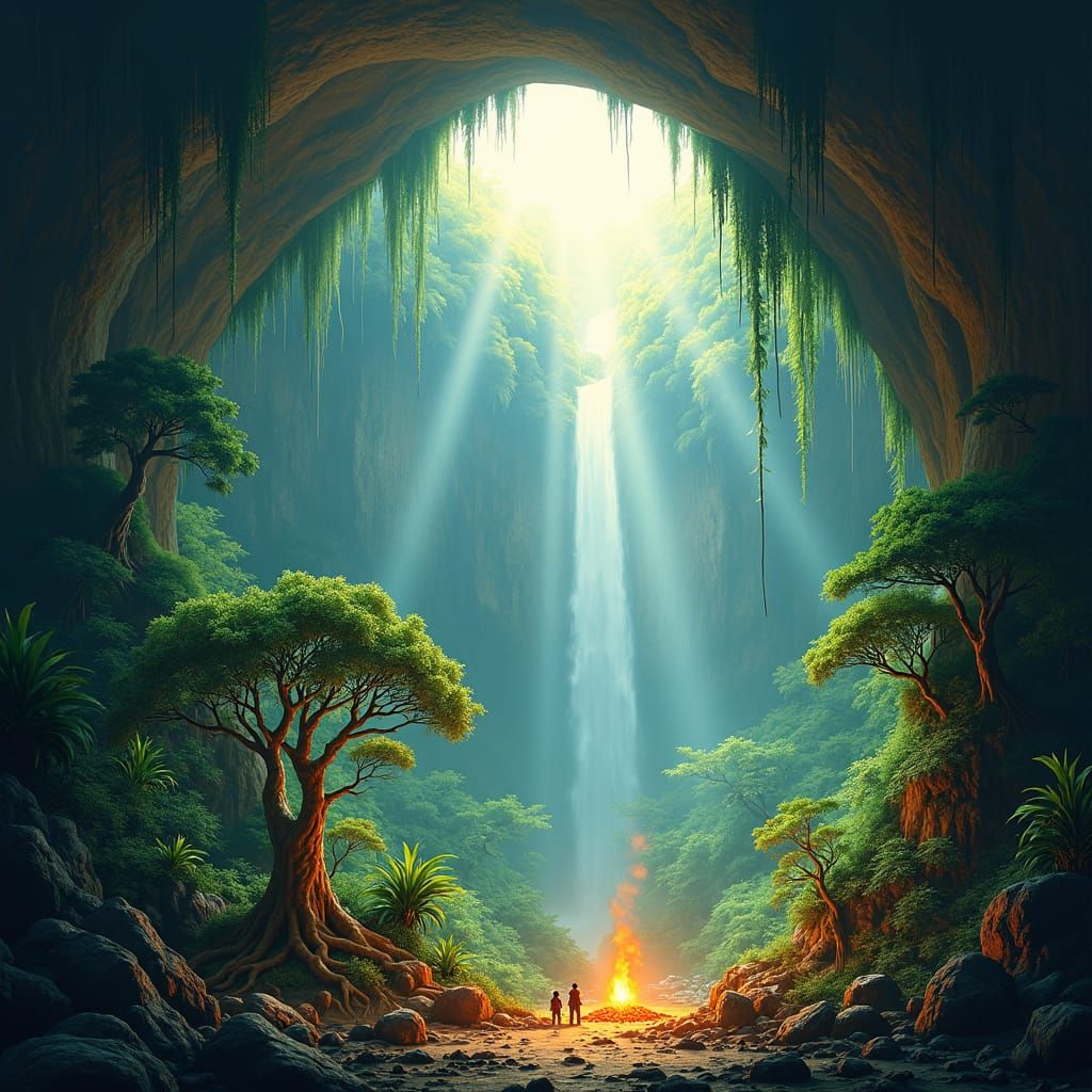 Majestic Asian Cave Illuminated by Sunlight
