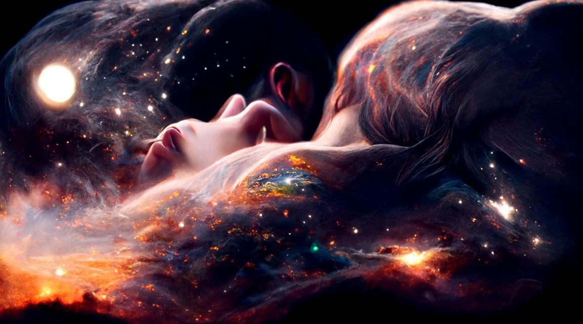 Celestial Lovers in a Mystical Galaxy