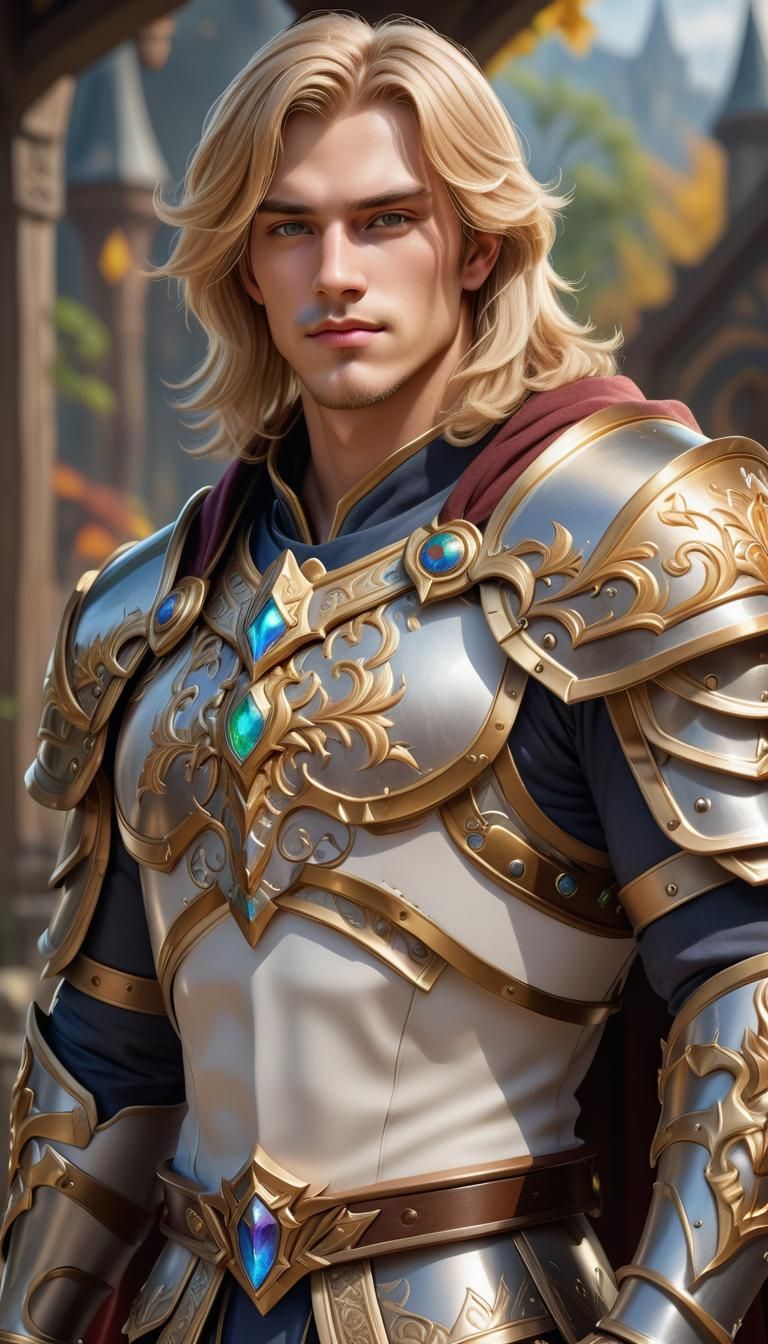 Young King in Paladin Armor, Warcraft Style