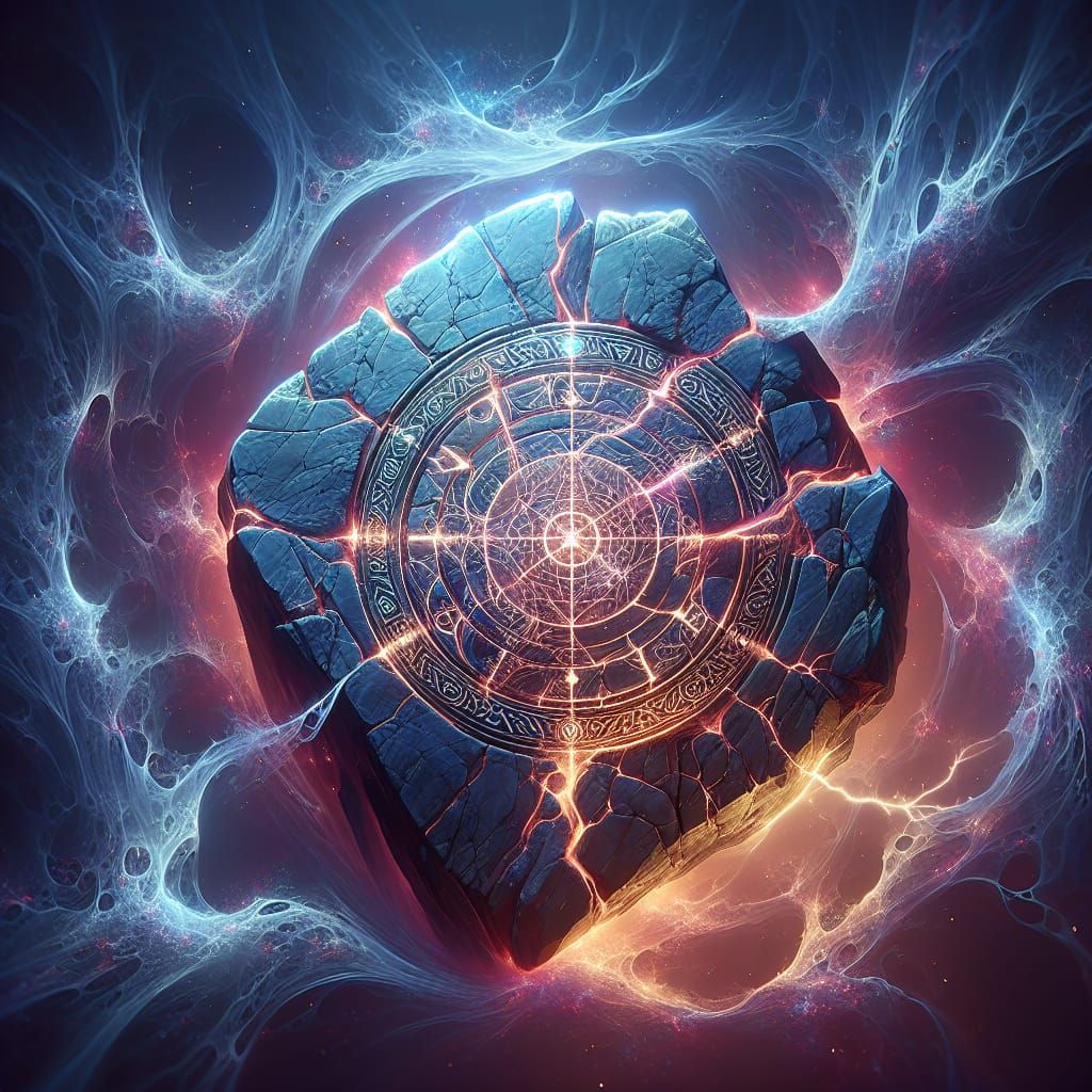 Luminous Viking Runestone Matte Painting in 8K