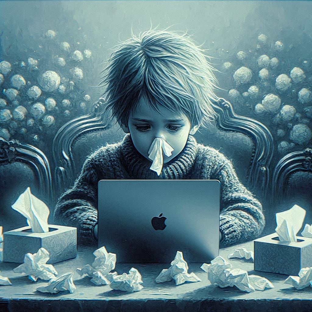 I can't see my laptop properly from the tissues