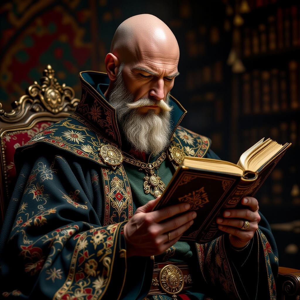 Wizard Contemplates Coffee and Ancient Lore