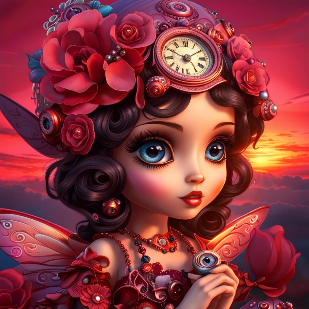 Clockwork Valentine Fairy in HDR Sunset