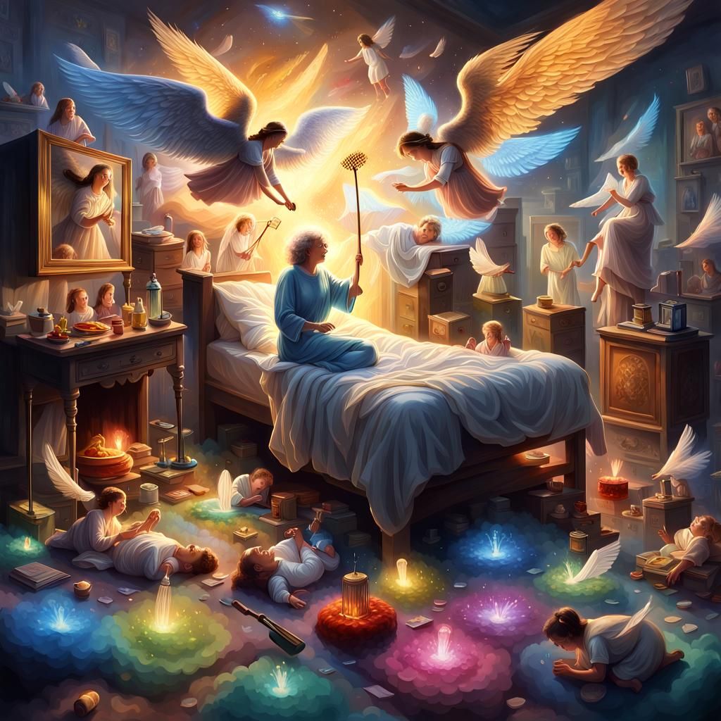 Angels Offer Healing: A Hyperrealistic Concept Art