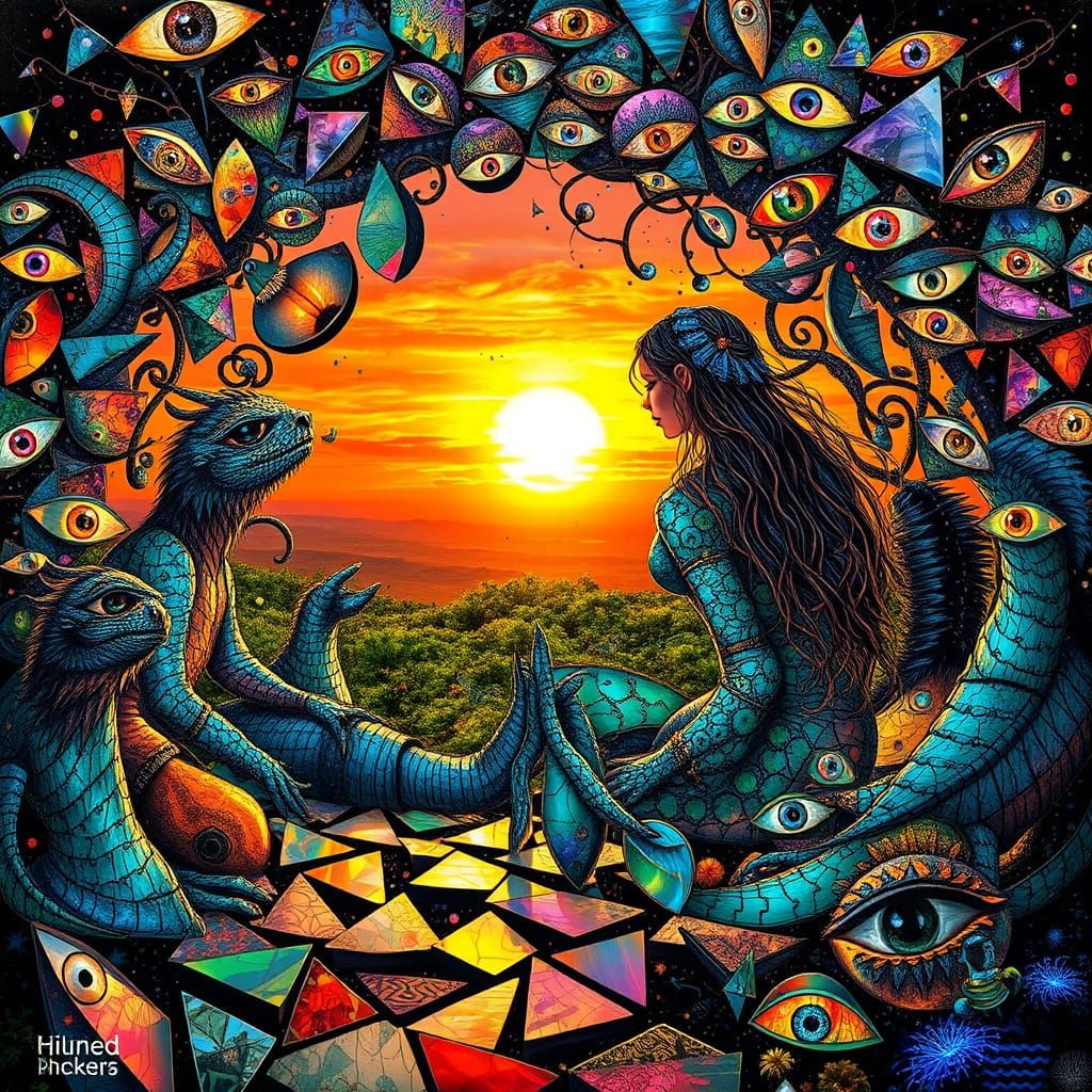 Surreal Fragmented Sculpture with Whirling Spirit and Mystic...