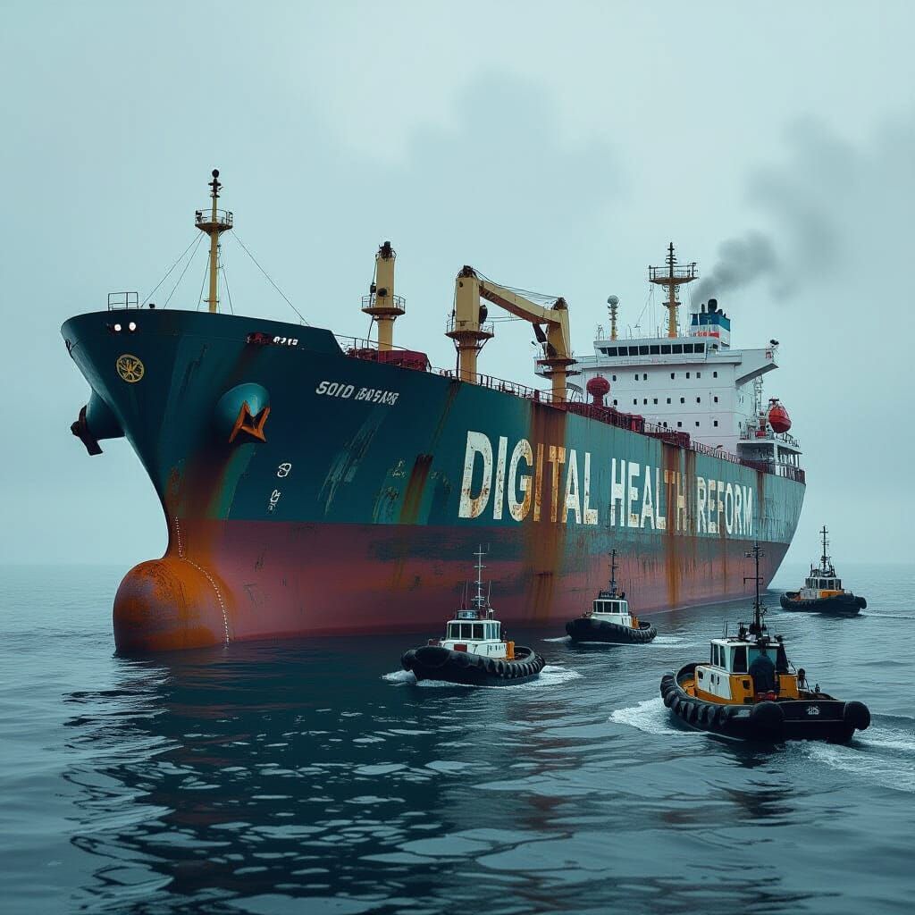 Gigantic Oil Tanker Drifting on Serene Sea