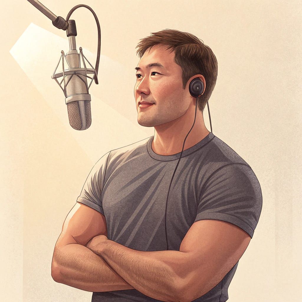 Podcast Portrait of a Man with Thoughtful Expression