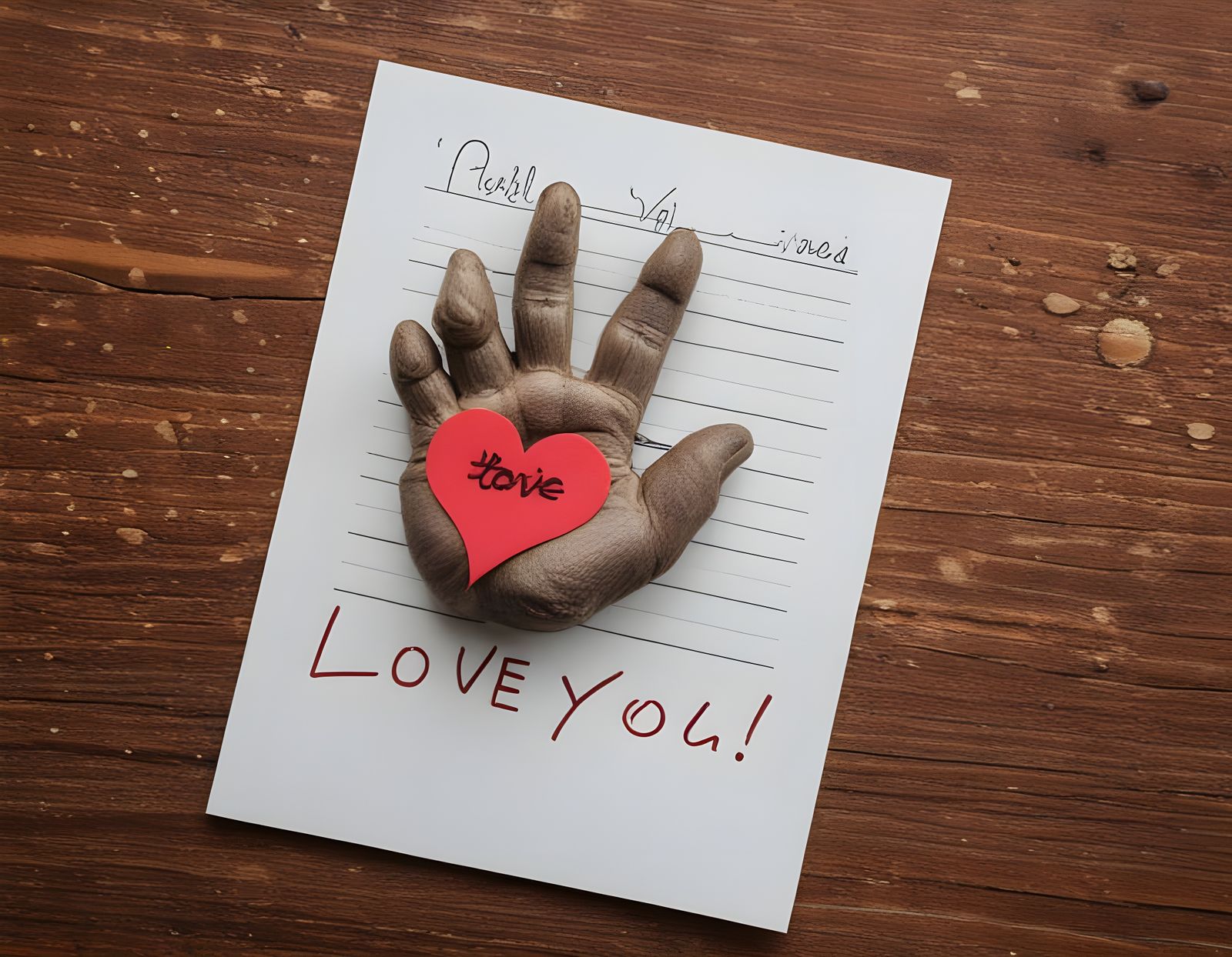 A Monkeys Paw Holding a Heartfelt Note