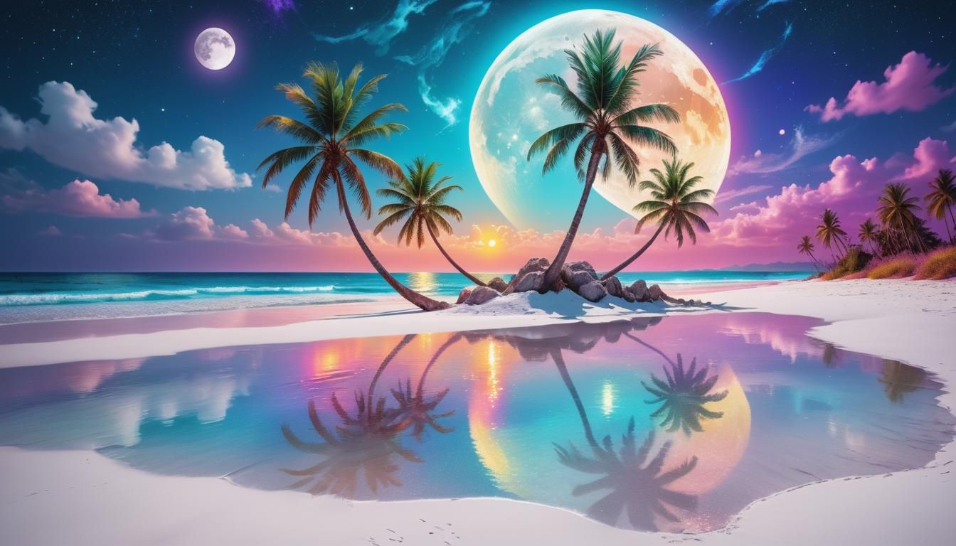 The palm-trees reflection