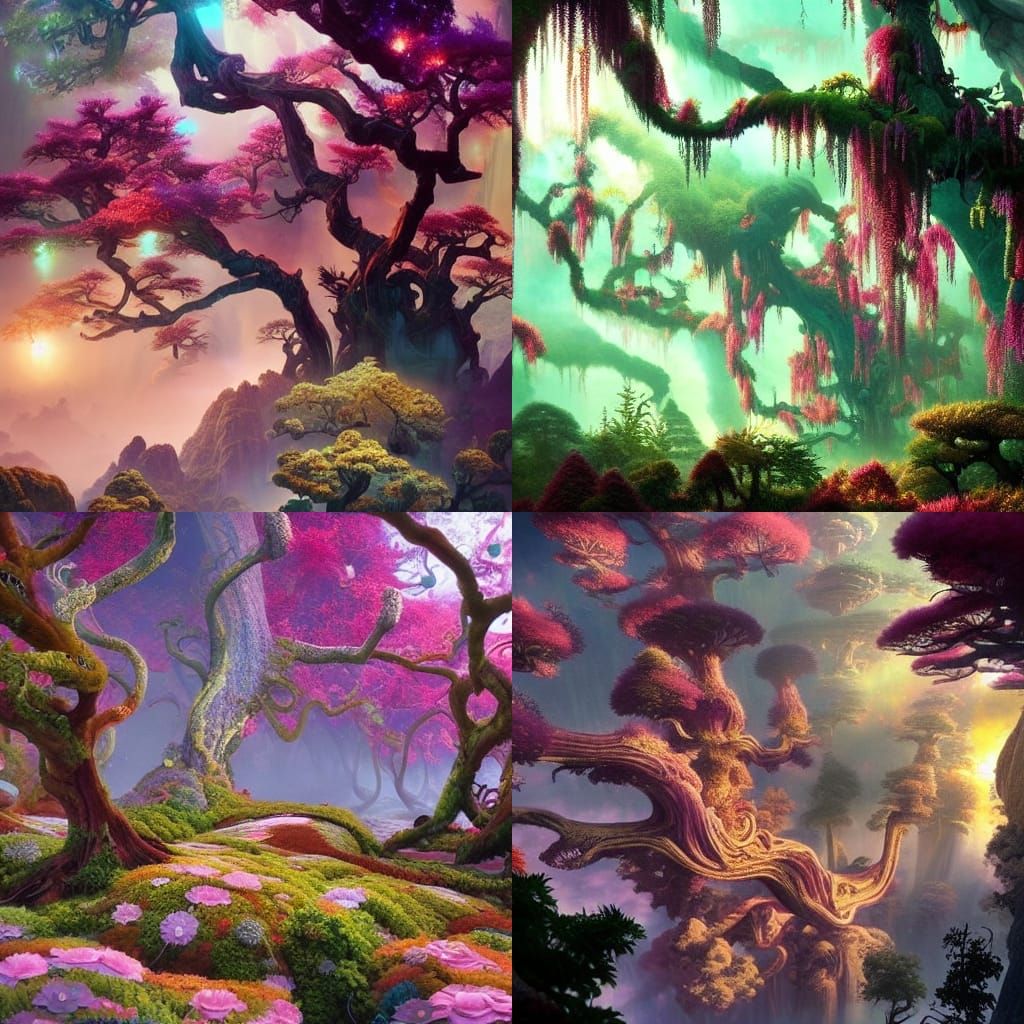 Psychedelic Trees in Space: Digital Matte Painting