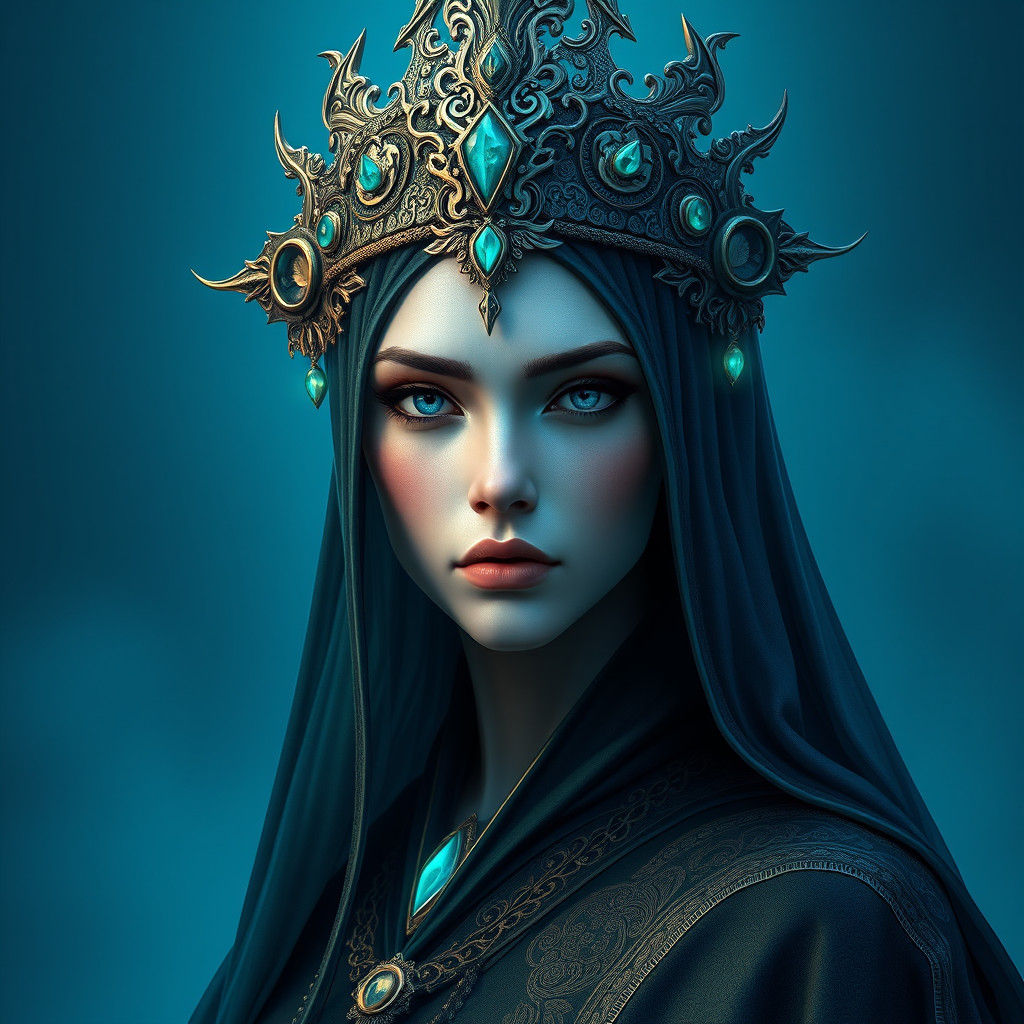 Enigmatic Dagon Priestess Portrait in Artgerm Style