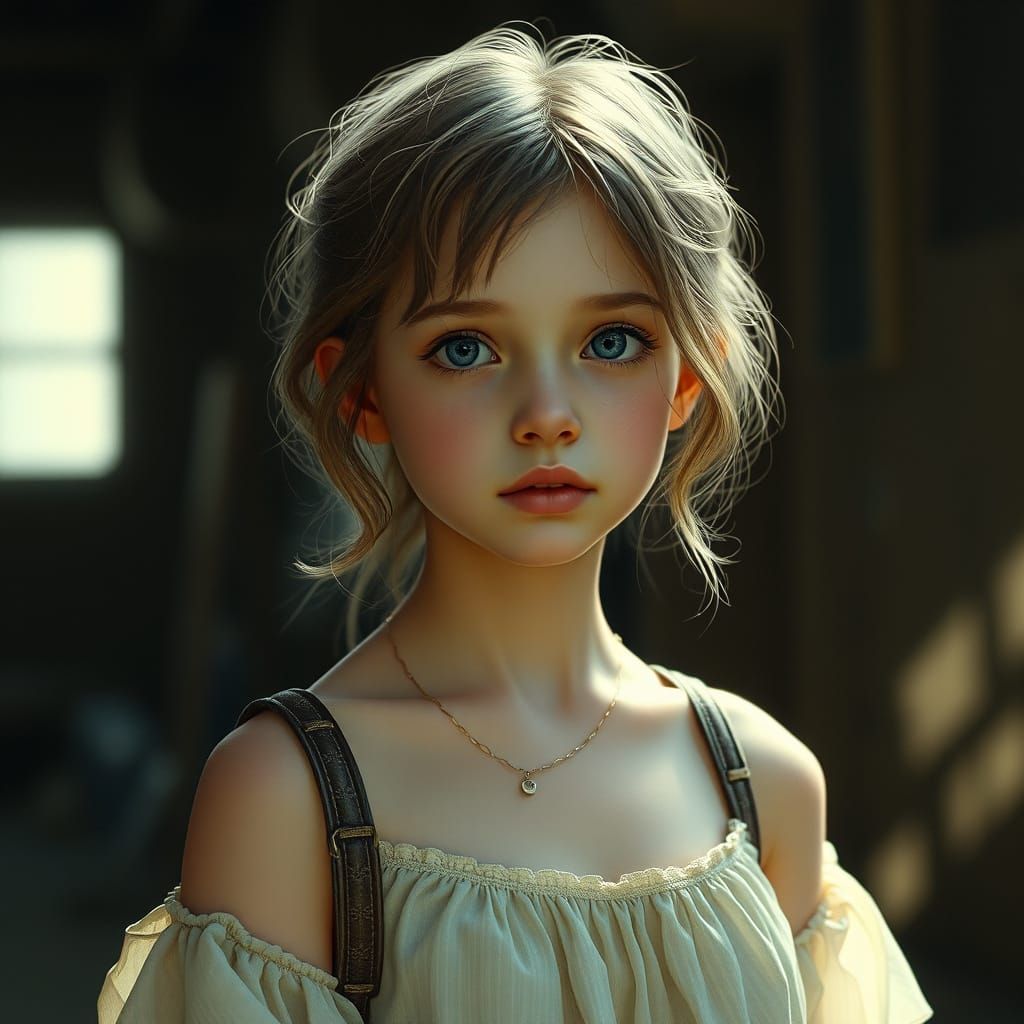 Hyperrealistic Girl in Soft Light