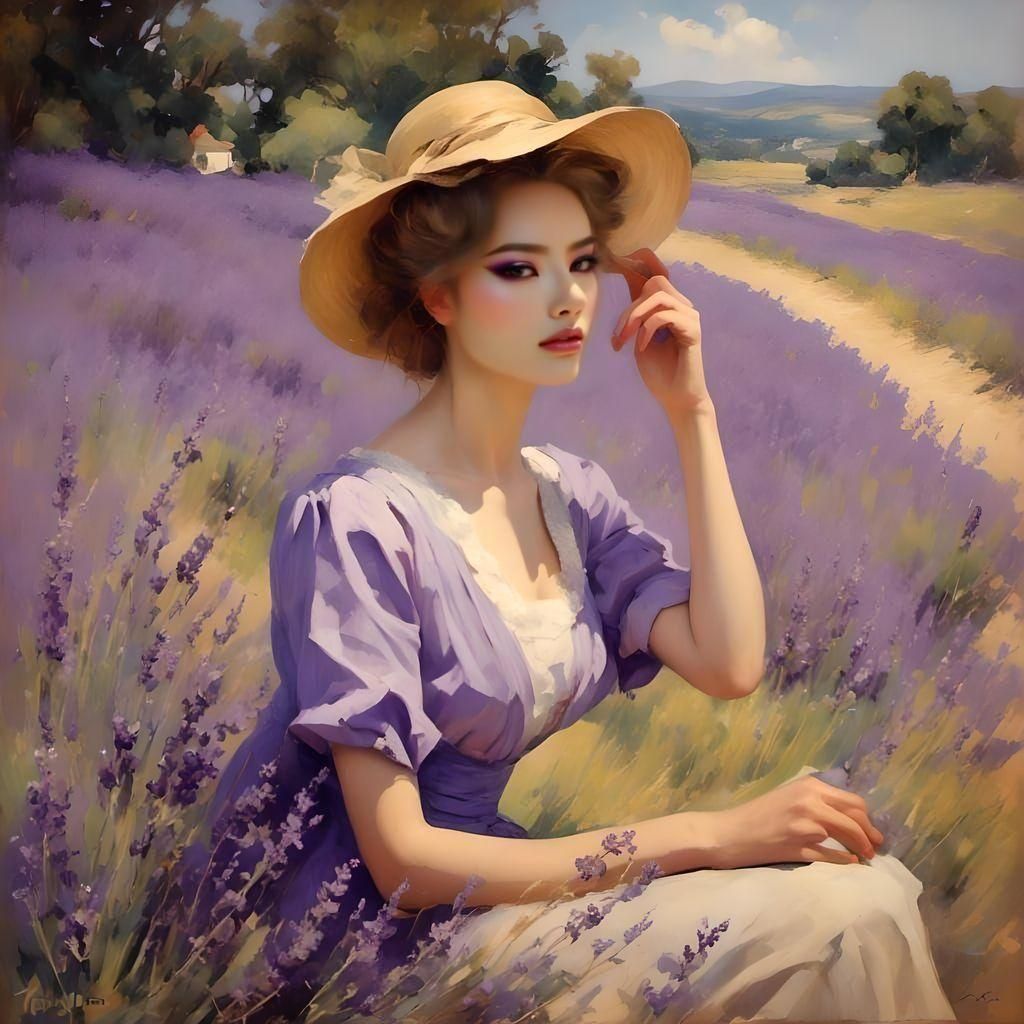 AI-Generated Lavender Field with LoRA Model