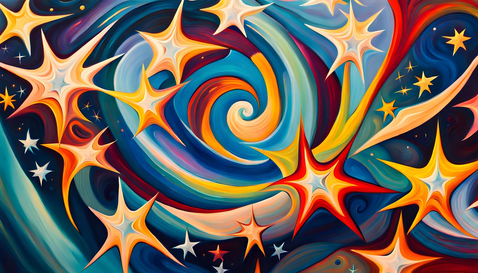 Iridescent Star Cluster Formation in Abstract Expressionism