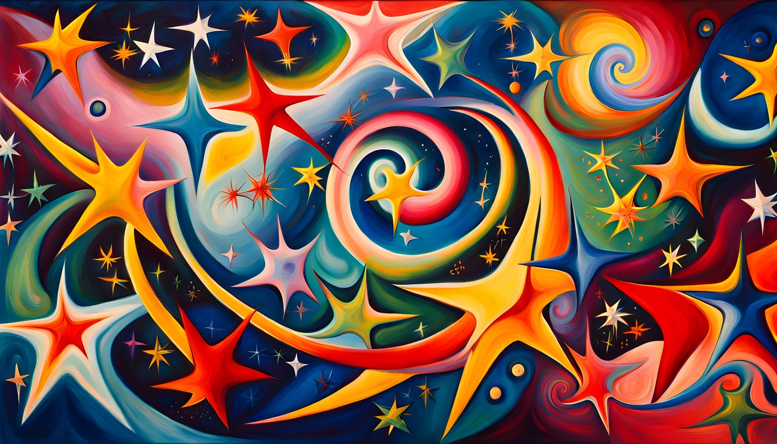 Abstract Expressionism Star Cluster with Cosmic Energy