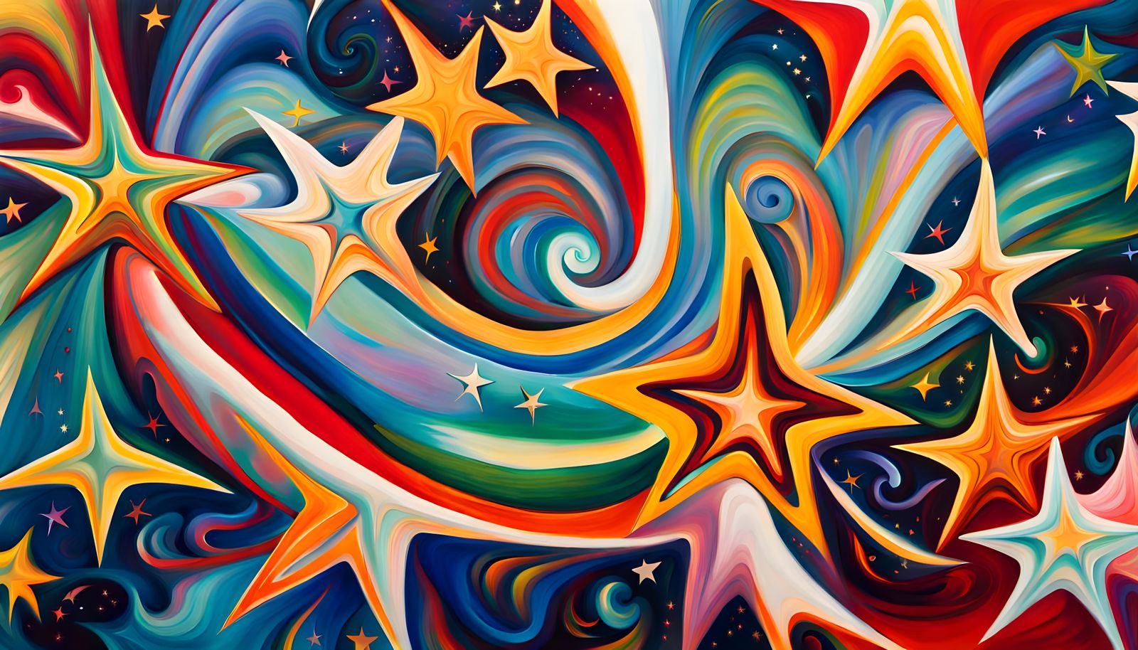 Iridescent Star Clusters in Abstract Expressionism