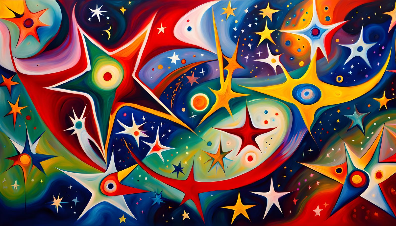 Cosmic Starburst in Vibrant Opalescent Colors