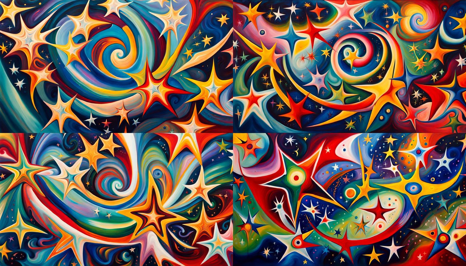 Iridescent Star Cluster Formation in Abstract Expressionism