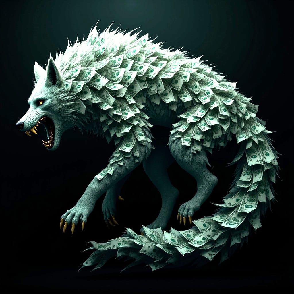 Werewolf with Money Hair: Fantasy Concept Art