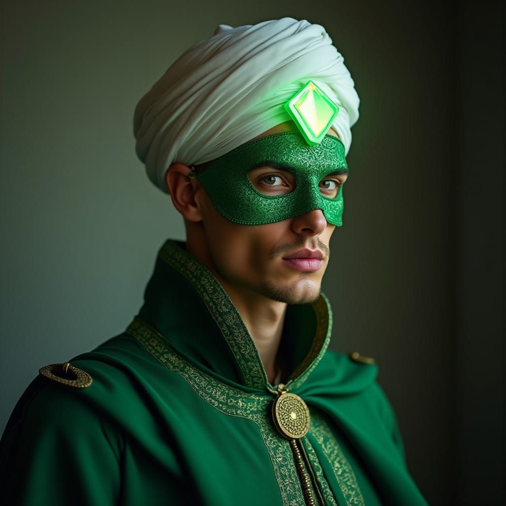 Elegant Green Masked Noble