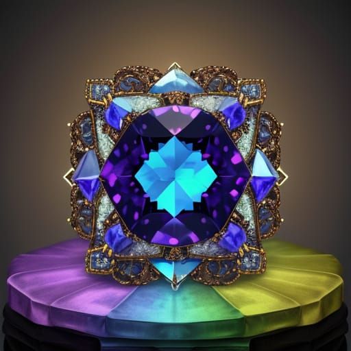 Luminescent Gemstone on Velvet Cushion