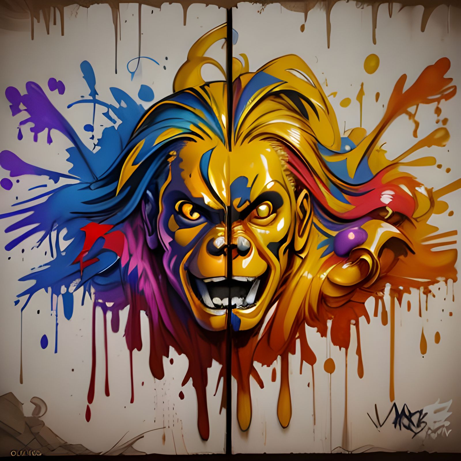 Golden Kong Graffiti Art in Street Style